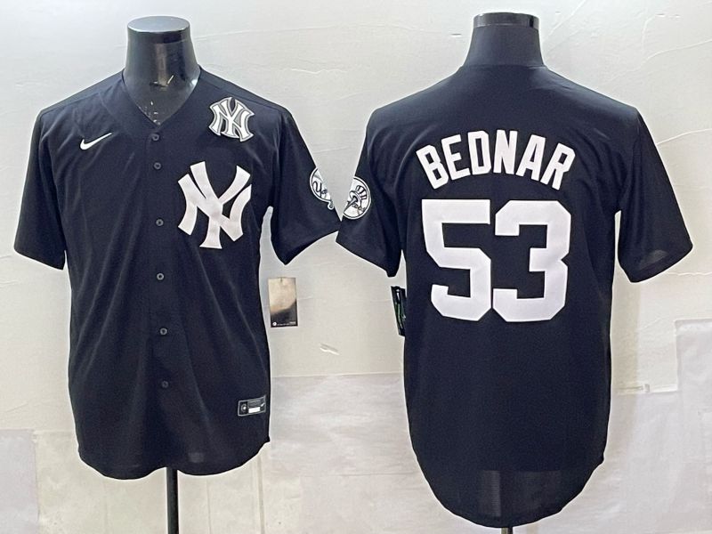 Men New York Yankees #53 Bednar Black Game Nike MLB 2025 Jersey 05